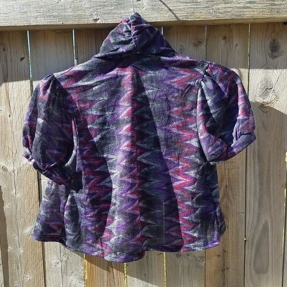Cardigan Sweater Purple Multi Juniors Small - Picture 12 of 13